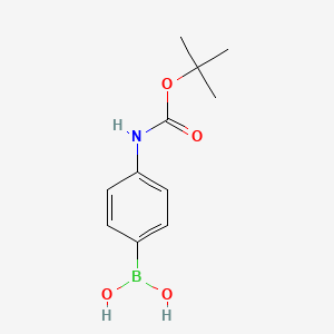 Chemical structure of (4-Boc-Aminophenyl)Boronic Acid