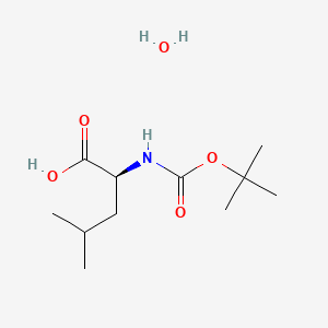 Chemical structure of N-(tert-Butoxycarbonyl)-L-leucine Monohydrate