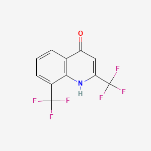 Chemical structure of 2,8-Bis(trifluoromethyl)quinolin-4-ol