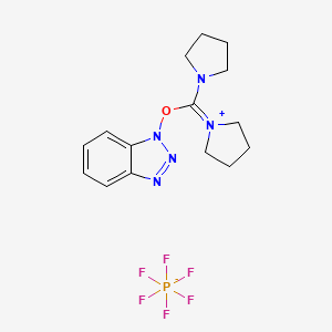 Chemical structure of O-(Benzotriazol-1-yl)-N,N,N′,N′-bis(tetramethylene)uronium hexafluorophosphate