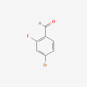 Chemical structure of 4-Bromo-2-fluorobenzaldehyde