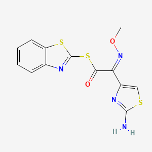 Chemical structure of S-2-Benzothiazolyl-2-amino-α-(methoxyimino)-4-thiazolethiolacetate