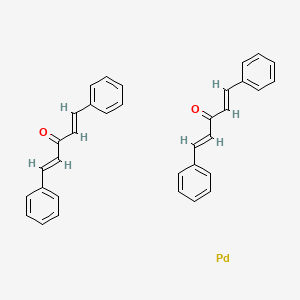 Chemical structure of Bis(dibenzylideneacetone)palladium(0)