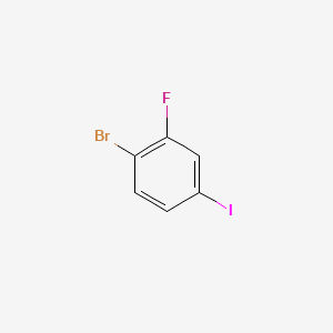Chemical structure of 1-Bromo-2-fluoro-4-iodobenzene