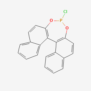 Chemical structure of (R)-1,1′-Binaphthyl-2,2′-diyl phosphorochloridate