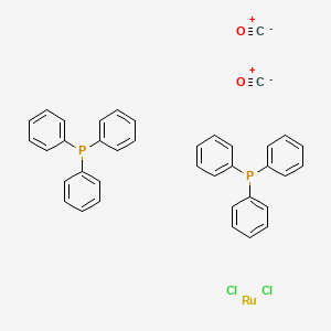 Chemical structure of Bis(triphenylphosphine)ruthenium(II) dicarbonyl chloride