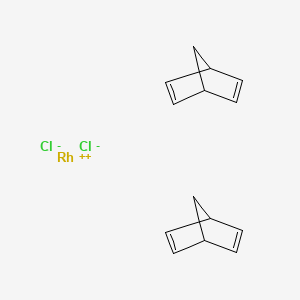 Chemical structure of Bicyclo[2.2.1]hepta-2,5-diene-rhodium chloride dimer