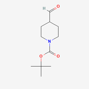 Chemical structure of 1-Boc-piperidine-4-carboxaldehyde