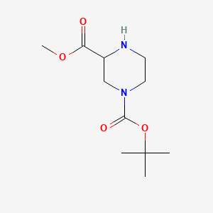 Chemical structure of Methyl (±)-4-Boc-piperazine-2-carboxylate