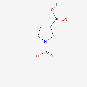 Chemical structure of 1-Boc-pyrrolidine-3-carboxylic acid