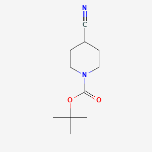 Chemical structure of N-Boc-piperidine-4-carbonitrile