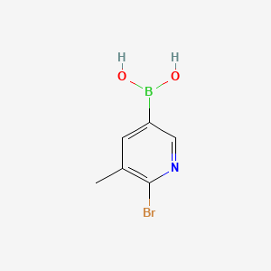 Chemical structure of 2-Bromo-3-methylpyridine-5-boronic acid