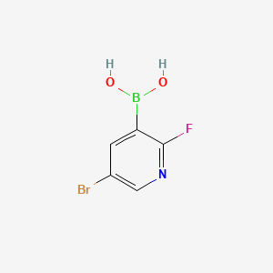 Chemical structure of 5-Bromo-2-fluoropyridine-3-boronic acid