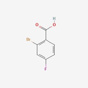 Chemical structure of 2-Bromo-4-fluorobenzoic acid