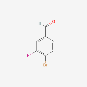 Chemical structure of 4-Bromo-3-fluorobenzaldehyde