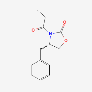 Chemical structure of (S)-(+)-4-Benzyl-3-propionyl-2-oxazolidinone