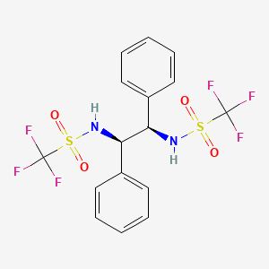 Chemical structure of (R,R)-N,N'-Bis(trifluoromethanesulfonyl)-1,2-diphenylethylenediamine