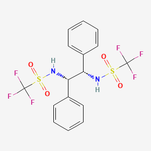 Chemical structure of (S,S)-N,N'-Bis(trifluoromethanesulfonyl)-1,2-diphenylethylenediamine