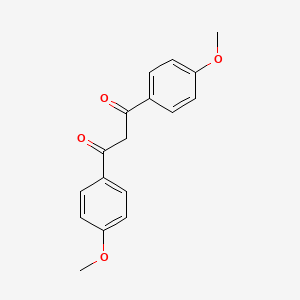 Chemical structure of 1,3-Bis(4-methoxyphenyl)-1,3-propanedione