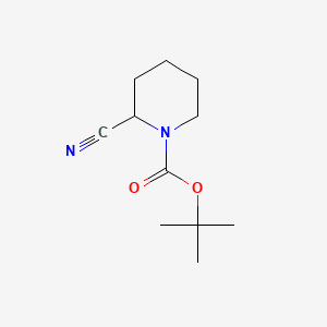 Chemical structure of 1-Boc-piperidine-2-carbonitrile