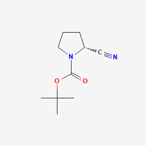 Chemical structure of (R)-(+)-1-Boc-2-pyrrolidinecarbonitrile
