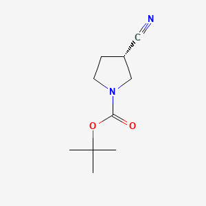 Chemical structure of (S)-1-Boc-3-cyanopyrrolidine