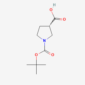 Chemical structure of (S)-1-Boc-3-pyrrolidinecarboxylic acid