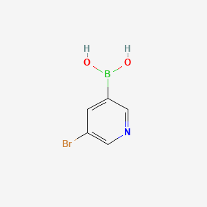 Chemical structure of 5-Bromopyridine-3-boronic acid(Contains varying amounts of anhydride)
