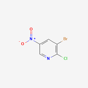 Chemical structure of 3-Bromo-2-chloro-5-nitropyridine