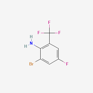 Chemical structure of 2-Bromo-4-fluoro-6-(trifluoromethyl)aniline