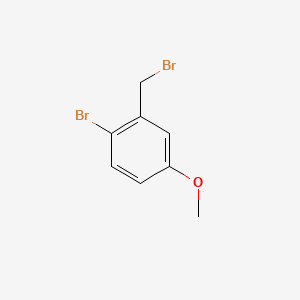 Chemical structure of 2-Bromo-5-methoxybenzyl bromide