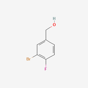 Chemical structure of 3-Bromo-4-fluorobenzyl alcohol