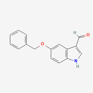 Chemical structure of 5-Benzyloxyindole-3-carboxaldehyde