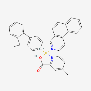 Chemical structure of Bis(1-phenyl-isoquinoline)(Acetylacetonato)iridium(III)