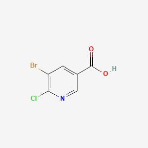 Chemical structure of 5-Bromo-6-chloronicotinic acid