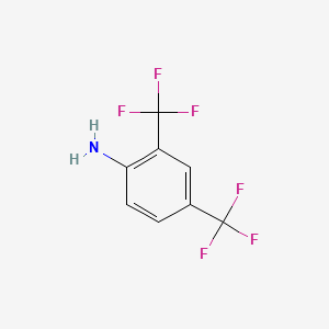 Chemical structure of 2,4-Bis(trifluoromethyl)aniline
