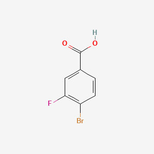 Chemical structure of 4-Bromo-3-fluorobenzoic acid
