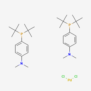 Chemical structure of Bis(di-tert-butyl(4-dimethylaminophenyl)phosphine)dichloropalladium(II)