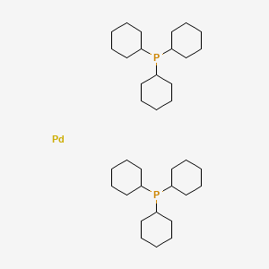 Chemical structure of Bis(tricyclohexylphosphine)palladium(0)