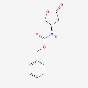 Chemical structure of Benzyl (S)-(-)-tetrahydro-5-oxo-3-furanylcarbamate
