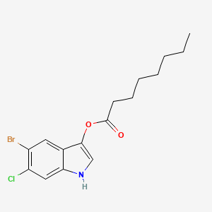 Chemical structure of 5-Bromo-6-chloro-3-indolyl caprylate
