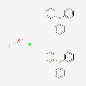 Chemical structure of Carbonylchlorobis(triphenylphosphine)iridium(I)