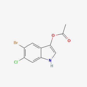 Chemical structure of 5-Bromo-6-Chloro-3-Indolyl Acetate