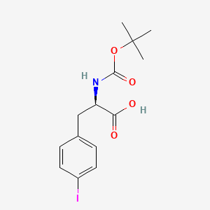 Chemical structure of Boc-D-Phe(4-I)-OH