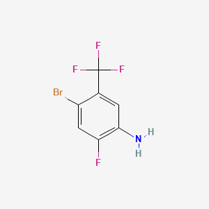 Chemical structure of 4-Bromo-2-fluoro-5-(trifluoromethyl)aniline