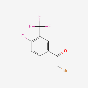 Chemical structure of 4-Fluoro-3-(trifluoromethyl)phenacyl Bromide