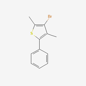 Chemical structure of 3-bromo-2,4-dimethyl-5-phenyl-thiophene