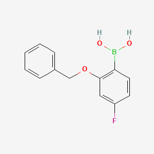 Chemical structure of 2-Benzyloxy-4-fluorophenylboronic acid