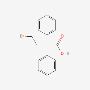 Chemical structure of 4-Bromo-2,2-diphenylbutyric Acid