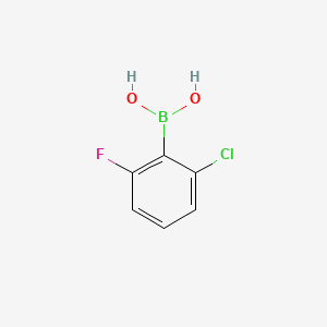 Chemical structure of 2-Chloro-6-fluorophenylboronic acid